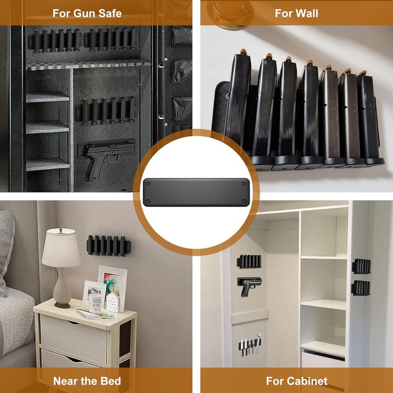 LULACOOL Magnetic Ammunition Holder，Double Sided Gun Magnet for Gun Magazines, Knives, Organize Mount in Gun Safe, Cabinet, Wall, Door, Ammo Storage Accessories for Handgun, Pistol and Rifle Mags - Image 5